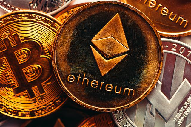 Ethereum og Bitcoin mønter